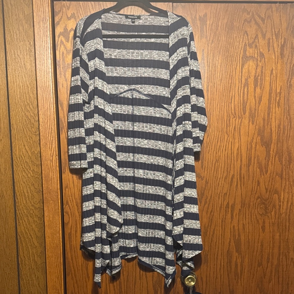 Relativity Navy and White Striped Sweater